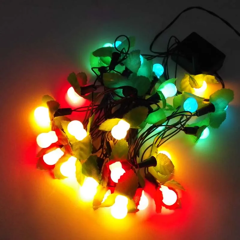 

2m length 28 bulbs Christmas decoration light Calabash LED lights with leaves 30-250V voltage range various plugs