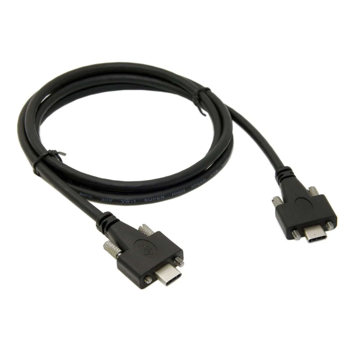 

CYDZ USB 3.1 Type-C Dual Screw Locking to Locking USB-C 10Gbps Data Cable 1.2m Panel Mount Type