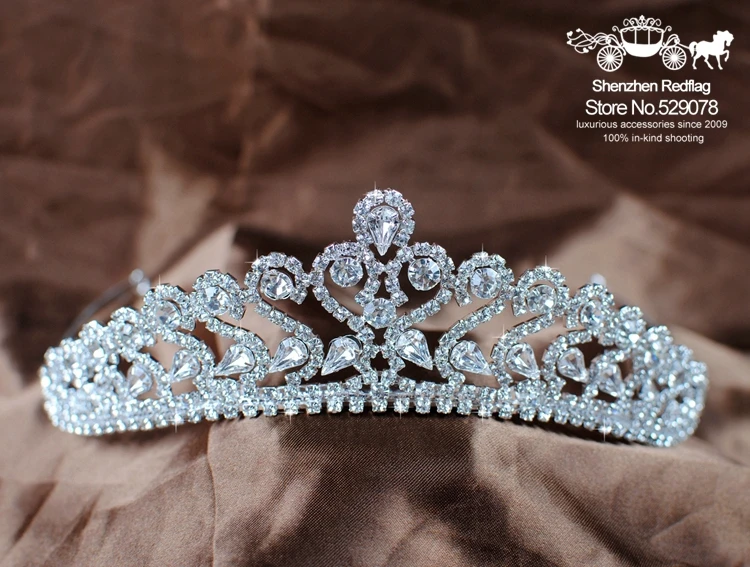 Bridal Floral Rhinestone Crystal Prom Wedding Tiara Hair Comb 8233 