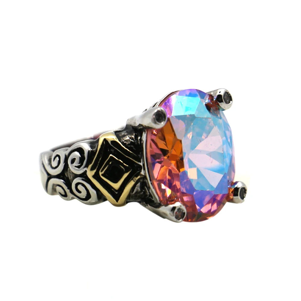 Женское Обручальное кольцо из серебра 925 пробы с радужным кристаллом|ring size|wedding