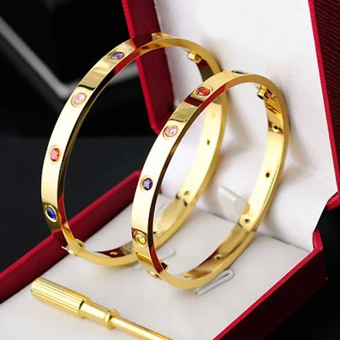 

Hot 316L Stainless Steel Bangle tyme lovers h Bracelets Bangles for women Men Jewelry Bracelet carter Screw Bangle gift