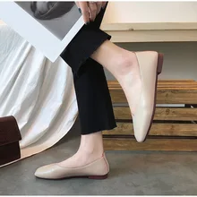 Женские повседневные Мокасины без застежки на плоской подошве; Женская Осенняя обувь с квадратным носом; модная женская обувь; г.; удобная обувь из искусственной кожи высокого качества