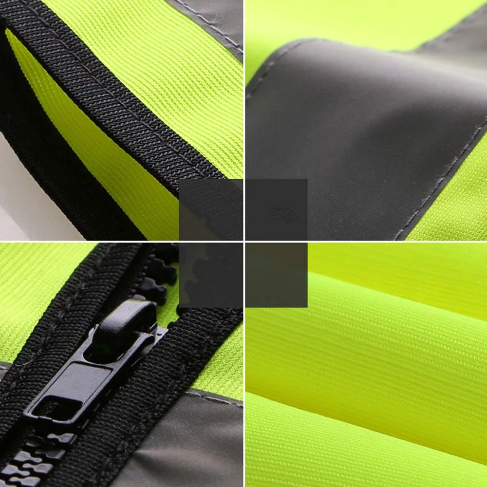 Высокая видимость желтый жилет Светоотражающая Спецодежда для ночного бега