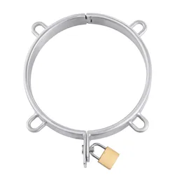 Stainless Steel Lockable Neck Cuff Collar With 4 Ring,Restraint Bondage Locking Choking Ring Fetish Slave Sex Toys For Couples Stainless Steel Lockable Neck Cuff Collar With 4 Ring,Restraint Bondage Locking Choking Ring Fetish Slave Sex Toys For Couples