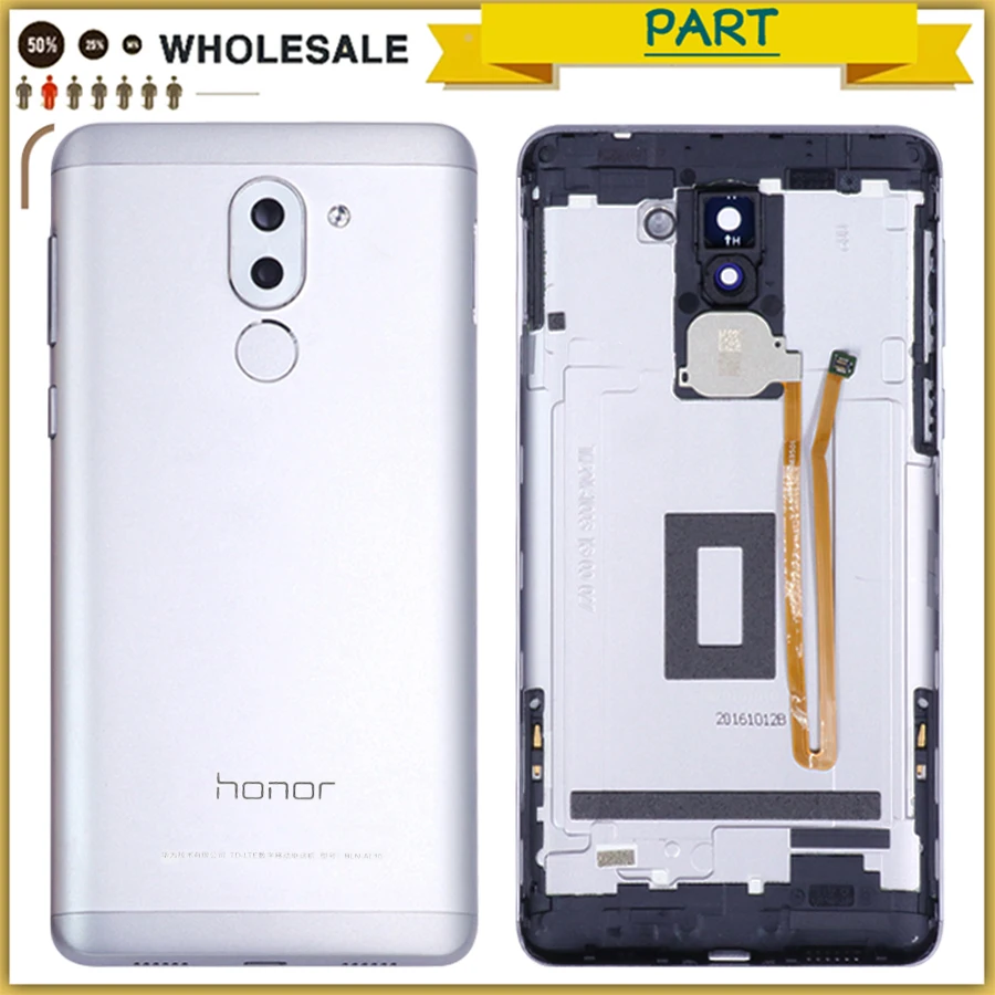 

Full Housing Case For Huawei Honor 6x / GR5 2017 / Mate 9 lite Battery Cover Door Rear Back Cover with fingerprint Flex Cable