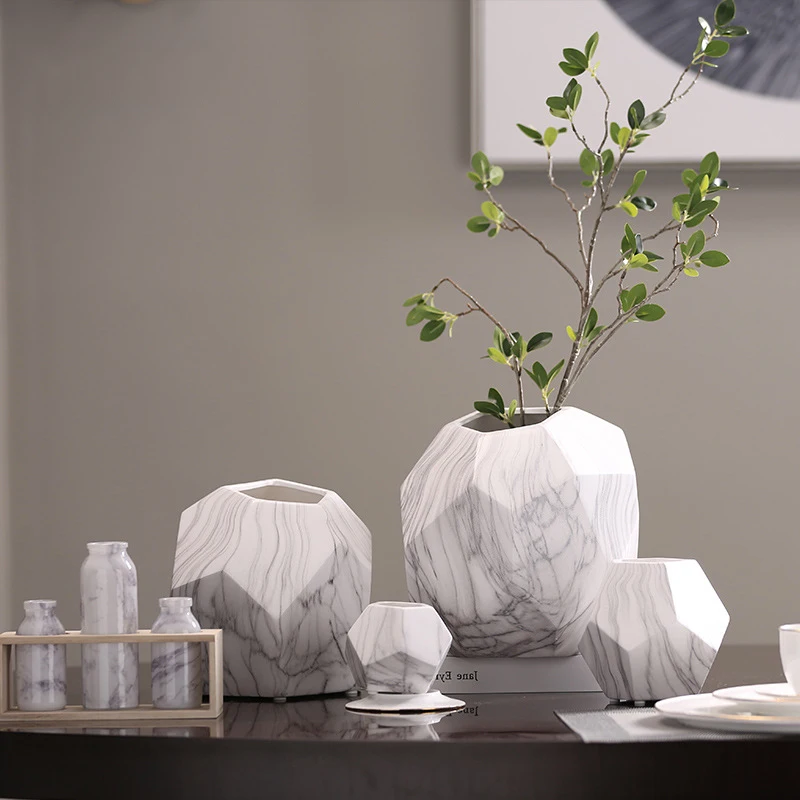 Современный простой мраморный цветочный горшок для помещений ...