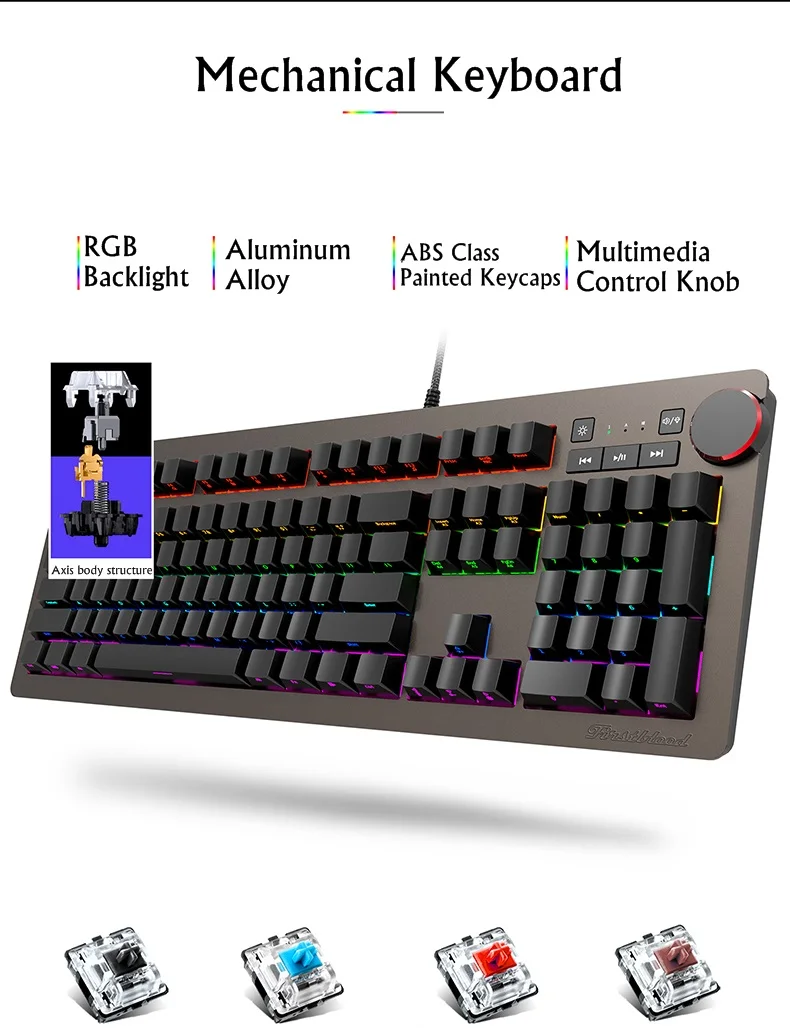 Все новые Ajazz 3 в 1 программируемые Antighost RGB Механическая с подсветкой игровая клавиатура, мышь и коврик для мыши костюм синяя ось