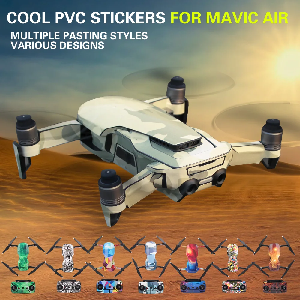 

Sunnylife NEW Skins For DJI Mavic Air Waterproof PVC Cool Stickers Full Set of Body+RC+3 Battery Decals for DJI Mavic Air Drone