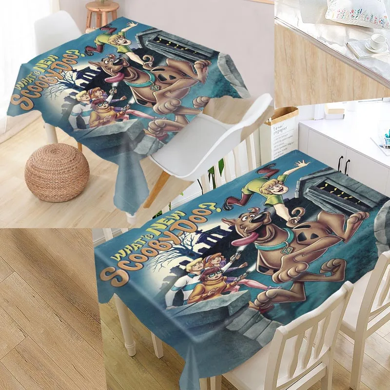 

Scooby Doo Custom Table Cloth Oxford Print Rectangular Waterproof Oilproof Table Cover Square Wedding Tablecloth