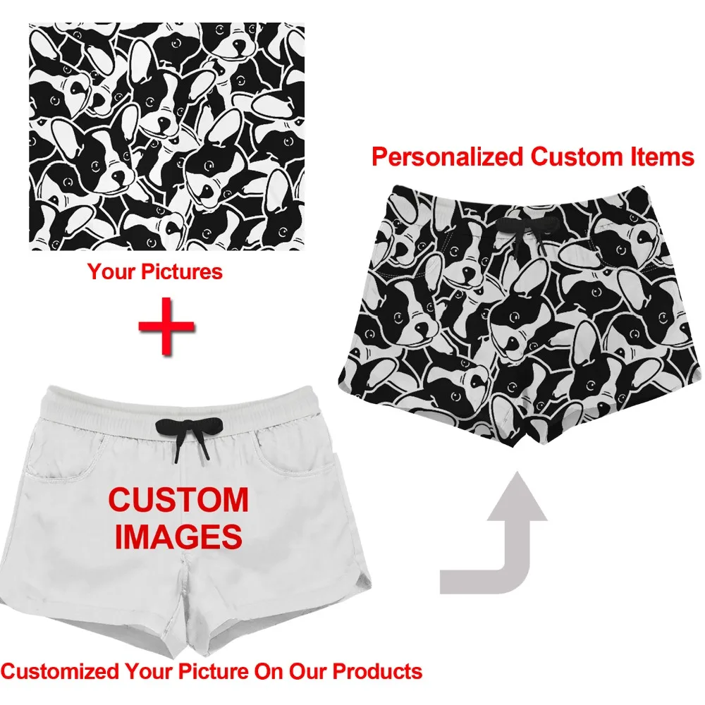 

Jackherelook New Summer Shorts Women 3D Printing Custom Picture Shorts with Pockets Drawstring Elastic Waist Casual Lady Short