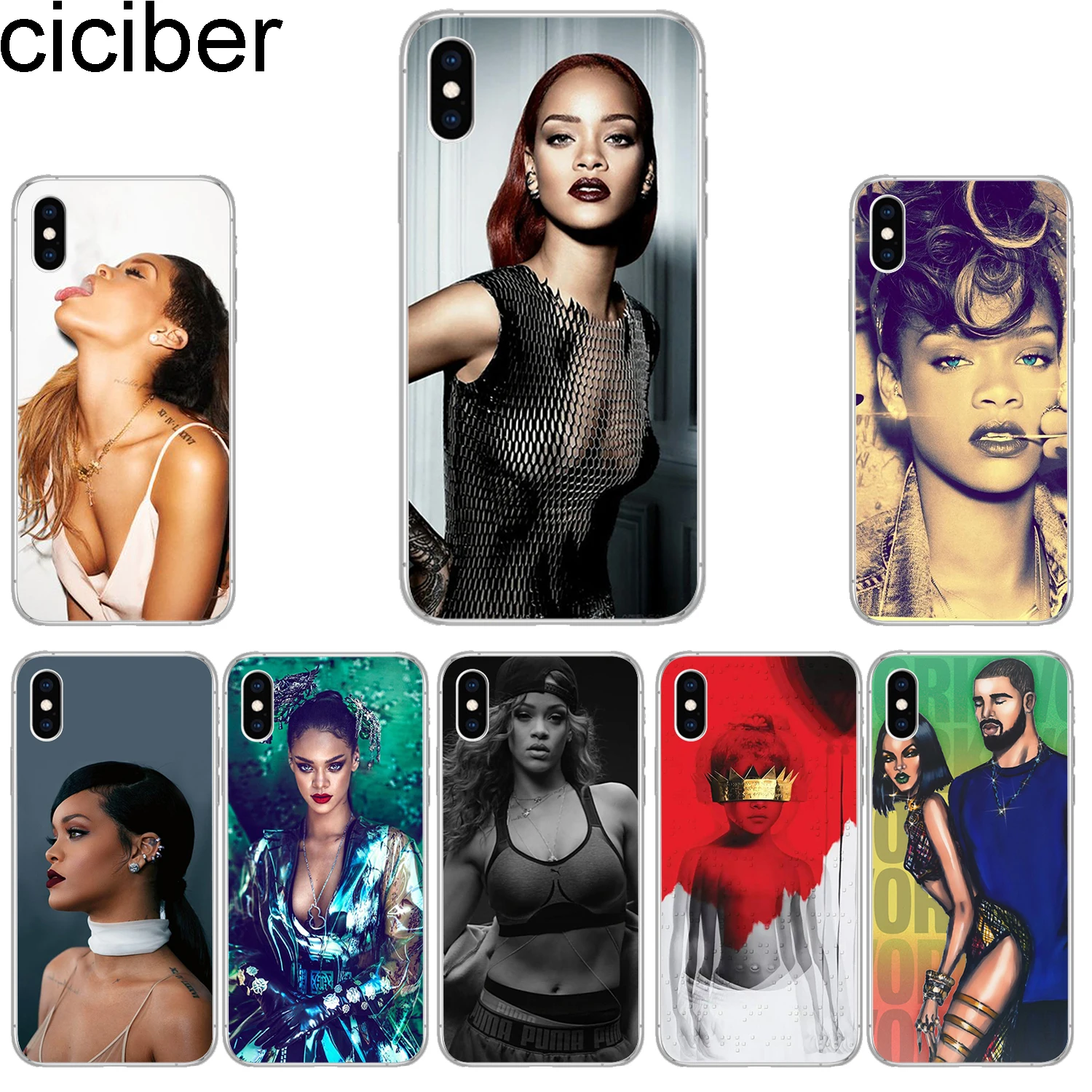 Ciciber чехлы для телефонов iPhone 11 Pro Max 8 7 6 6s Plus SE 5S Мягкий чехол из ТПУ X Xs XR XS Rihanna Coque