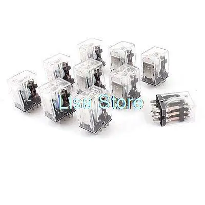 

HH53PL AC 110/120V Coil 11 Pins 3PDT Red LED Light Electromagnetic Relay 10 Pcs