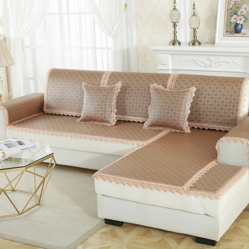 

Summer Cool Breathable Smooth Ice Rattan Sofa Cover Non Slip Sleeping Cooling Mat Armrest Backrest Cushion Home Decoration