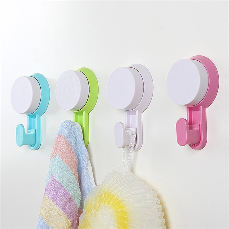 1PC Plastic Strong Wall Suction Hook Bathroom Product Hanging Hooks