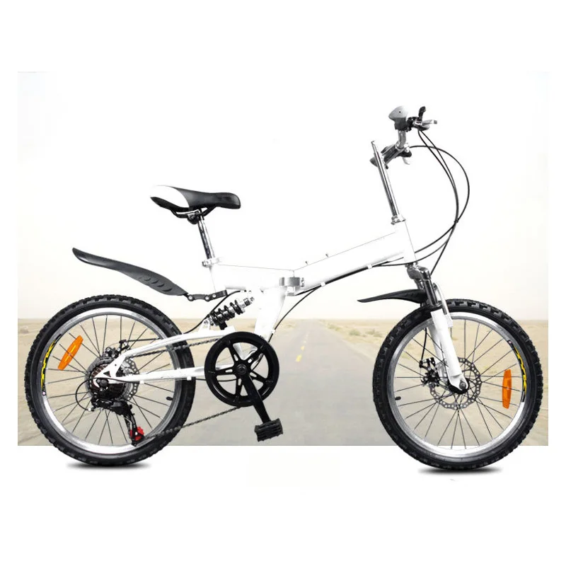 Flash Deal Mountain Bicycle 20 Inch High Carbon Steel Frame Folding Bike /Bilateral Folding Pedal  Variable Speed Bicycle 2