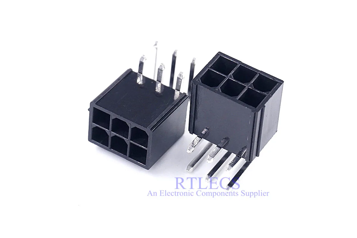 

5 pcs 4.2 mm 6 Pin Header Male Pin Graphics card GPU PCI-E PCIe Power connector Right Angle Through Hole 2 Square 4 Tapered