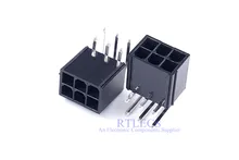 Pcs 4.2 milímetros 6 5 Pin Header Masculino Pin GPU da Placa Gráfica PCI-E PCIe Poder conector do Ângulo Direito Através Do Orifício 2 4 quadrado Cônico