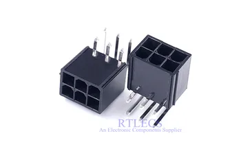 

5 pcs 4.2 mm 6 Pin Header Male Pin Graphics card GPU PCI-E PCIe Power connector Right Angle Through Hole 2 Square 4 Tapered