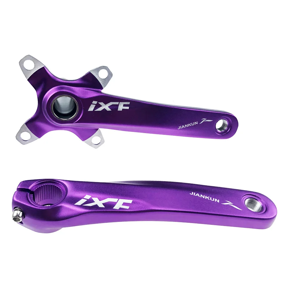 JIANKUN Crankset 170mm MTB Crank Set 104BCD Mountain Bike Road Bicycle Crank Cycle Screw Bottom Bracket Chainring BB Fit Shimano - Цвет: Purple-Crank