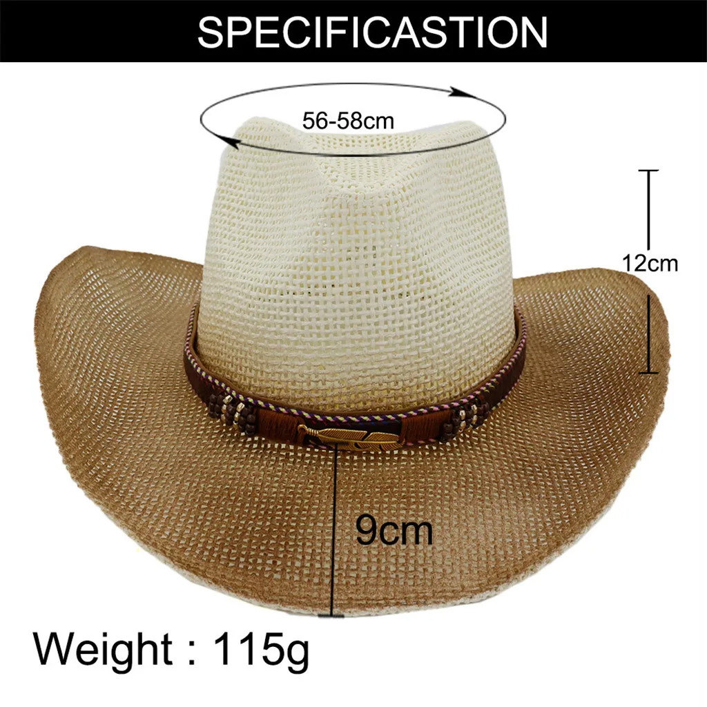 Мужская шляпа sombrero унисекс ковбойские шапки для женщин Пляжная соломенная