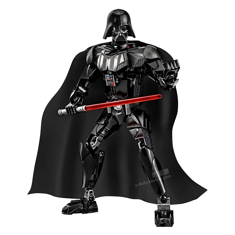 

22cm Star Wars Darth Vader with Lightsaber Black Cape Building Blocks minifig Action Figure Education Kids Toys Gifts