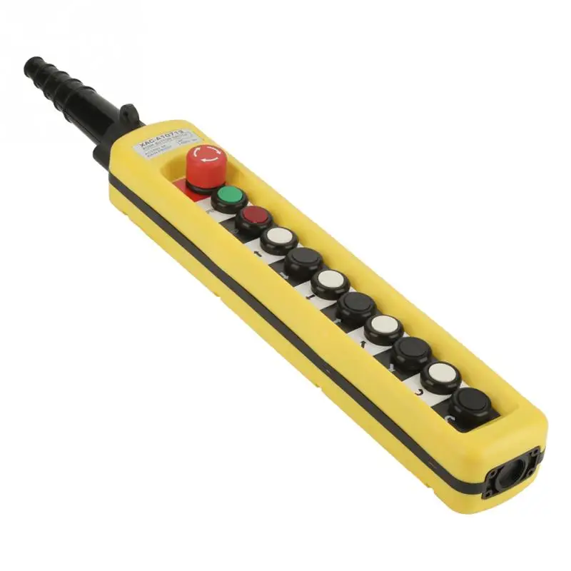 Crane Chain Hoist Push Button Switch Lifting Pendant Controller w/ Emergency Stop pendant switch