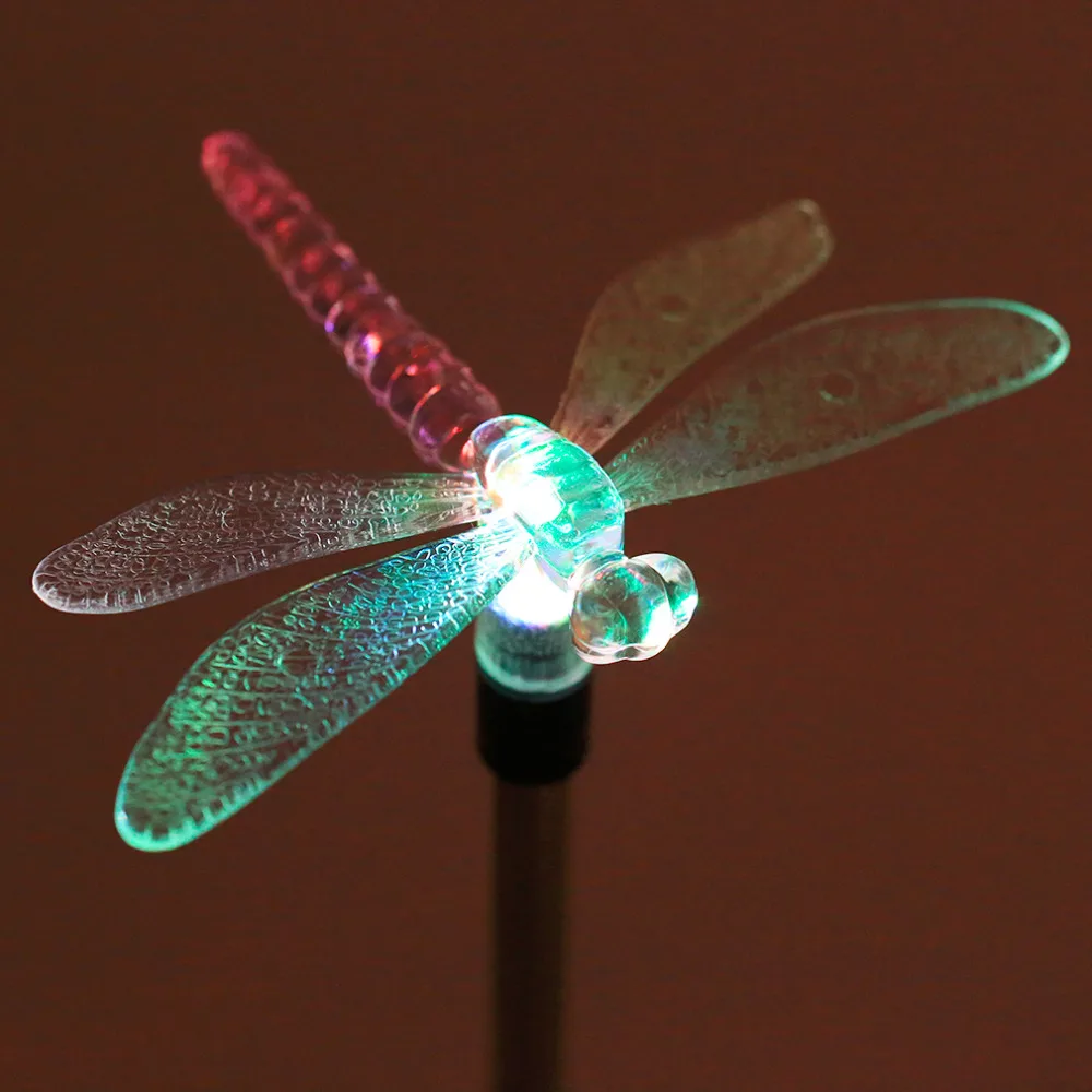 Koop Multicolor LED Solar Light Outdoor Dragonfly Vlinder Vogel Gazon Lampen Solar LED Light Pad Outdoor Tuin Gazon Landschap Lamp