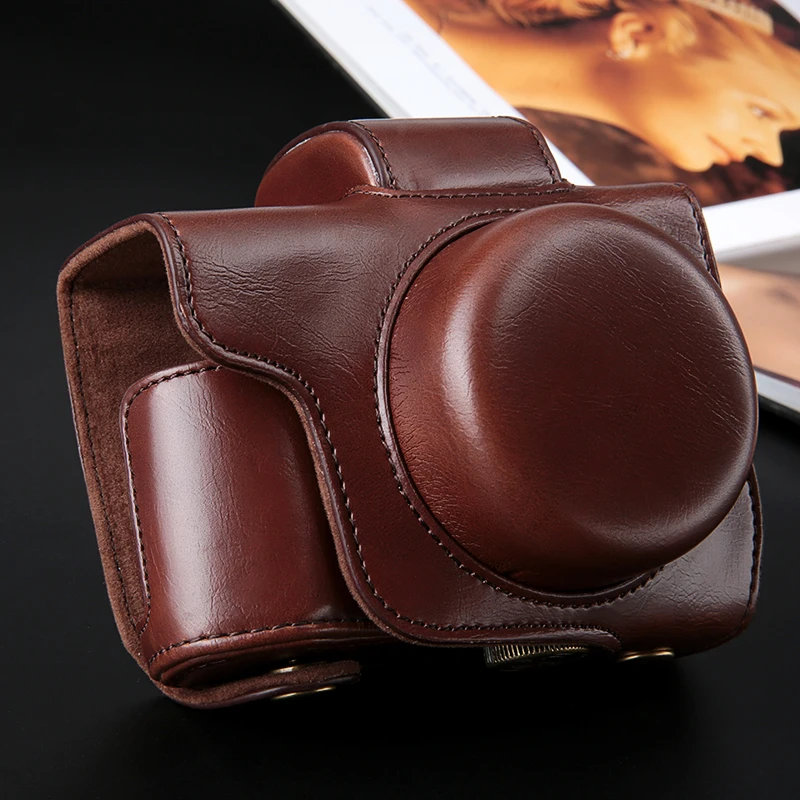 Najtaniej PU skórzany futerał do aparatu pokrowiec dla Olympus OM D E M10 EM10 Mark II III E M5 EM5 II E PL5 E PL6 E PL7 E PL8 EPL5 EPL6 EPL7 EPL8