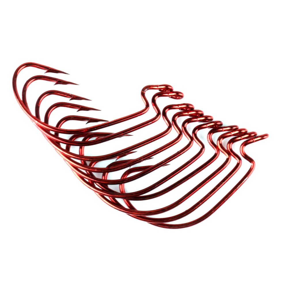 

50 Pcs Fishing Hooks Kit High Carbon Steel Worm Hook Assorted Mixed Size Fishhooks Fishing Tackle Box Fishing Accessories pesca