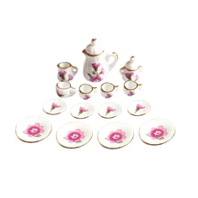 ABWE Лучшая 15 штук 1/12 кукольный домик миниатюрная столовая посуда фарфоровая чайная чашка набор