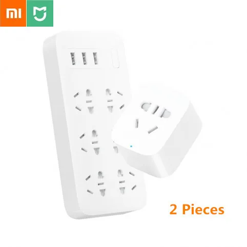 Оригинальный XiaoMi Mijia блок питания 6 портов с 3 USB + Xiaomi умная розетка Bacic WiFi