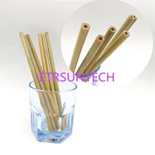 1200 шт/партия Новинка из натурального бамбука питьевой соломы для вечеринки день рождения свадьбы биоразлагаемые бамбуковые столовая посуда из соломы