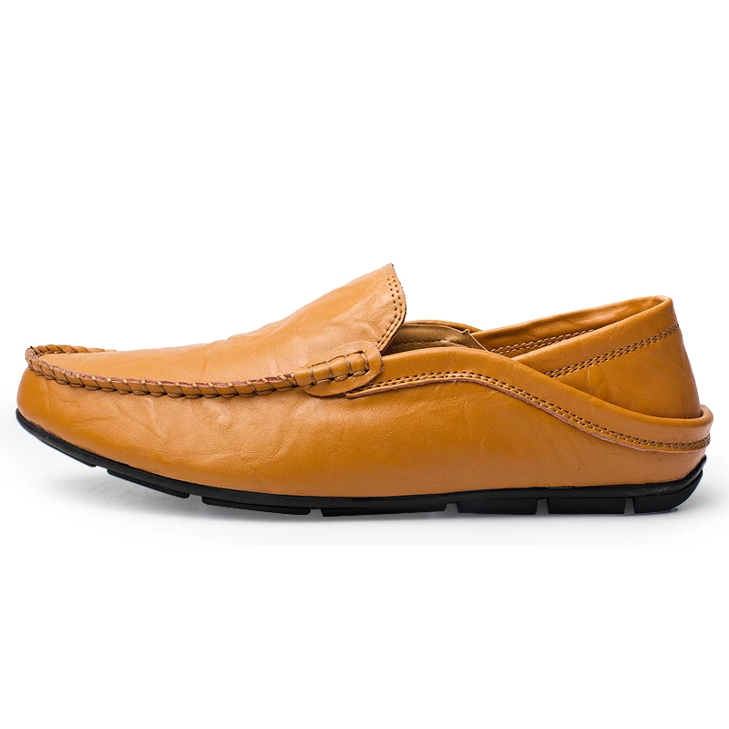 Роскошная повседневная обувь Для мужчин кожаные модные удобные летние туфли без шнуровки; мужские слипоны Мокасины, обувь для вождения Высокое качество топ-сайдеры - Цвет: 20138Brown