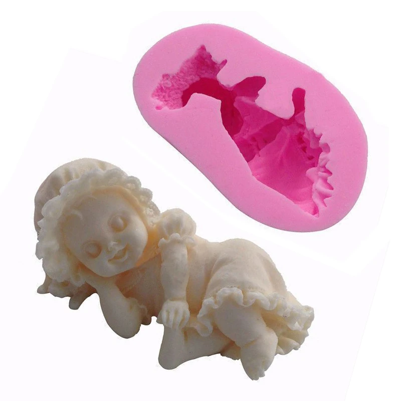 3D Fondant DIY Cake Mold Silicone Mould Angel Baby Girl Baking Decoration Soap Molds
