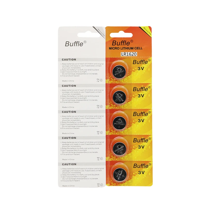 Buffle 5 шт./лот CR1620 1620 ECR1620 DL1620 280-208 3V Батарея Кнопка монета Батарея