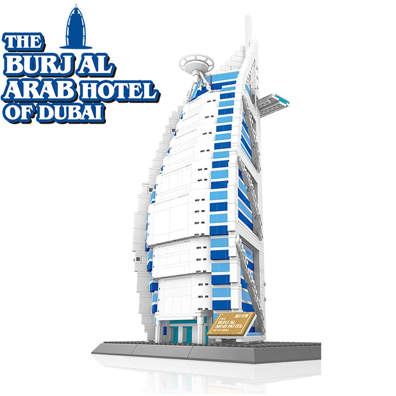 1307 шт. Burj Al Arab наборы модельный набор архитектурный конструктор блоки творческие DIY подарки кирпичи L брендовые игрушки для детей
