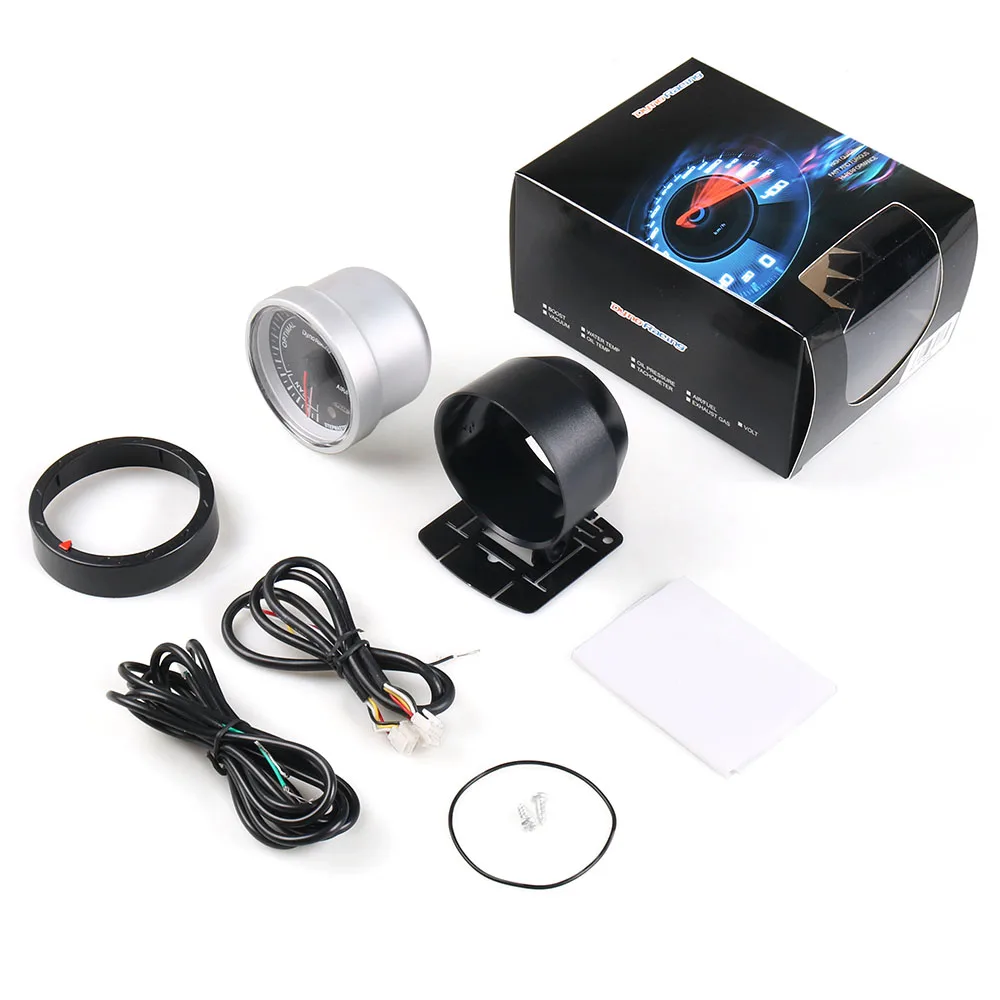 Dynoracing 60 мм автомобильный воздушный датчик соотношения топлива красный и белый Освещение узкополосный воздушный измеритель соотношения топлива Черный Автомобильный измеритель BX101473