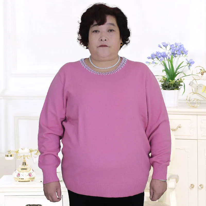 

Plus size In the elderly pure wool sweater women 200 kg primer shirt sweater large size women's fertilizer new PJ517