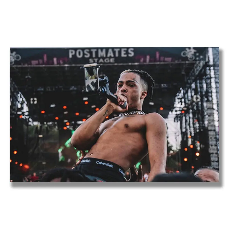 Xxxtentacion хип-хоп Шелковый плакат музыка звезда настенное искусство огромная