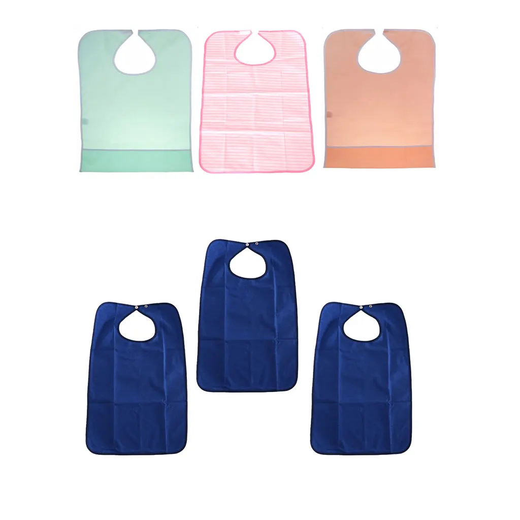 3pcs Waterproof Crumb Catcher Bib Meals Eating Protector Disability Patient Aid Apron for Feeding