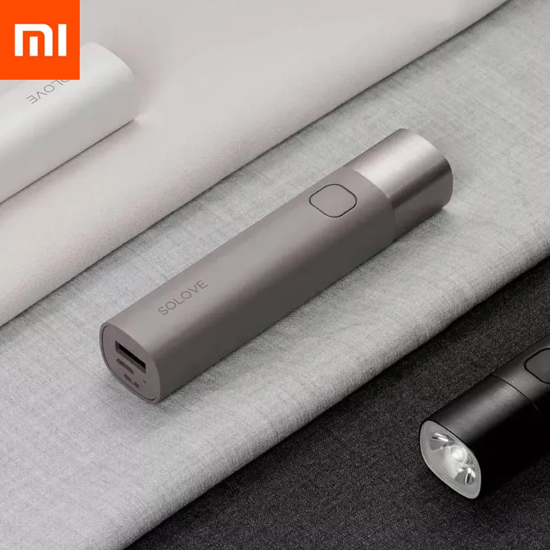 Xiaomi SOLOVE X3 USB Перезаряжаемый яркий EDC фонарик 3000 мАч Внешний аккумулятор портативный мини светодиодный фонарь для наружного велосипеда