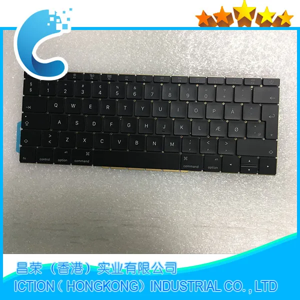 Original New A1708 Keyboard Denmark Danmark DK for Apple Macbook 13.3