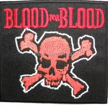 Кровь за кровь череп HC хардкор Music Band Punk Rock Вышитые Утюг На пришить патч Heavy Metal нестандартная дизайн патч