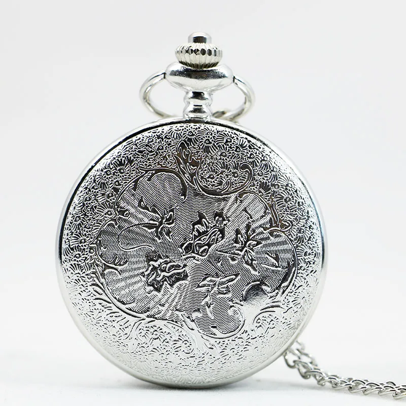 Античный полый серебристый оттенок арабские цифры кварцевые карманные часы ожерелье кулон для женщин и мужчин часы Fob часы CF1008