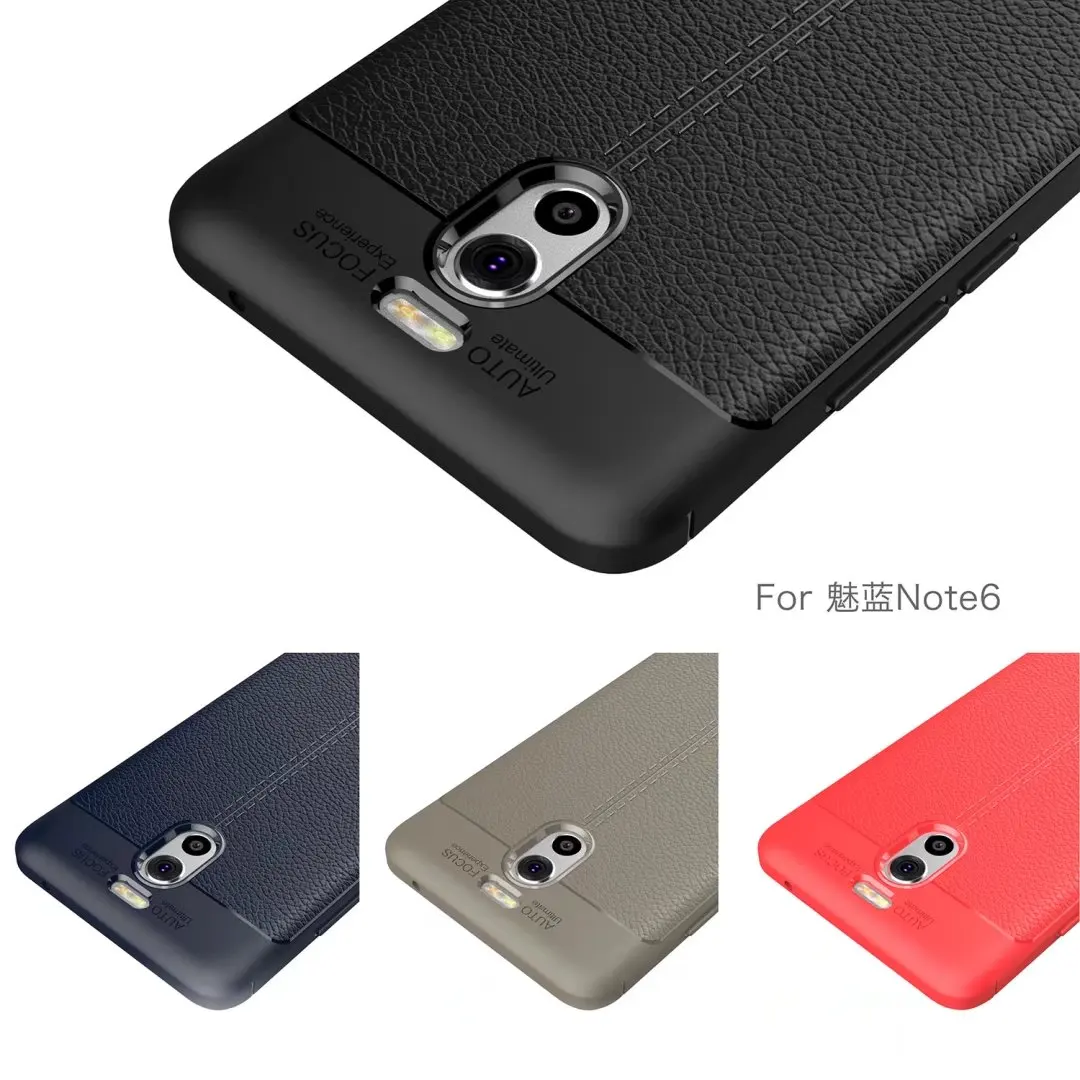 Чехол для телефона для meizu m6 note,, роскошный, личи, нескользящий, мягкий, ТПУ, противоударный, задняя крышка, чехол для M6 Note/Meilan Note 6