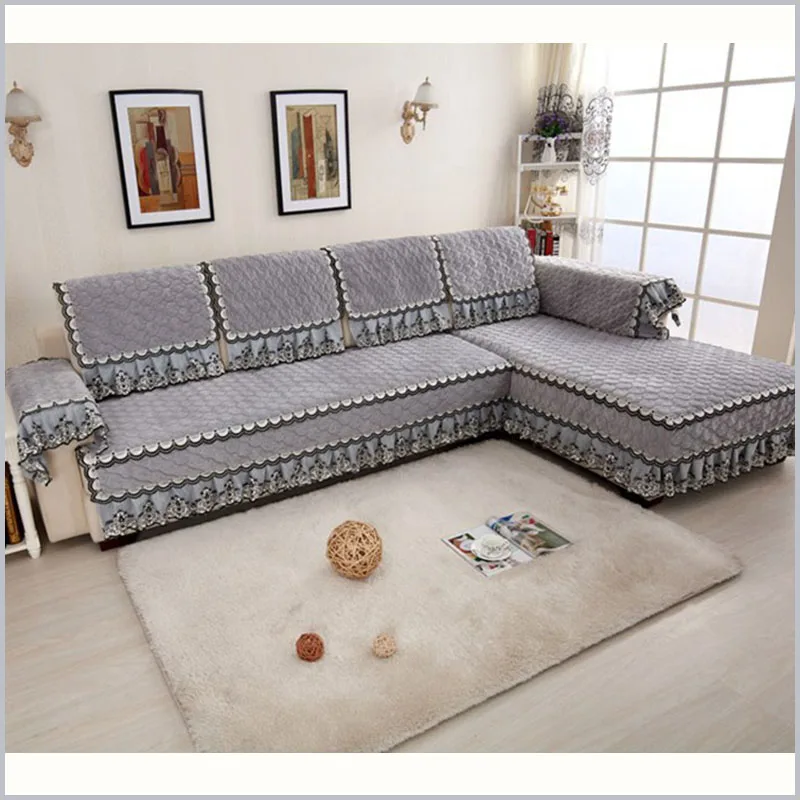 100 Polyester Slipcover Europe Lace Sofa Cover Plush Luxury Sofa
