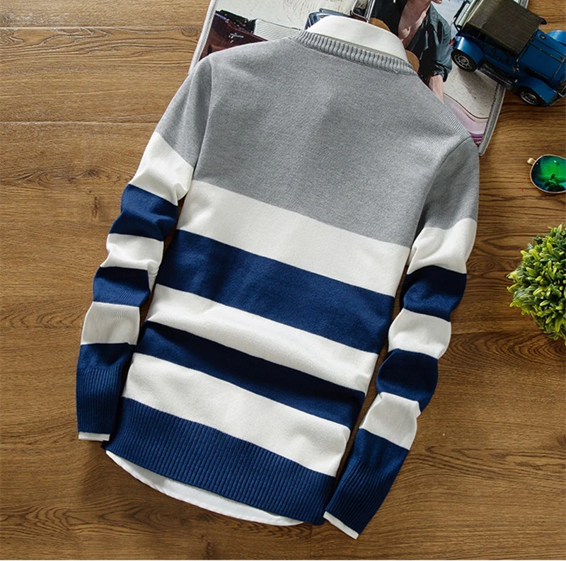 Striped Knitting Cashmere Sweater New Fashion Men's Pullover Drop shipping Sweaters Long Sleeve O-Neck Christmas top clothes Striped Knitting Cashmere Sweater New Fashion Men's Pullover Drop shipping Sweaters Long Sleeve O-Neck Christmas top clothes