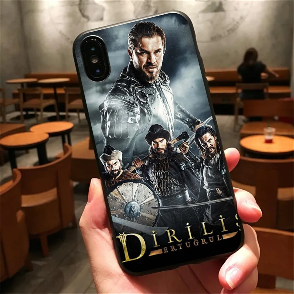 ТВ Dirilis Ertugrul Черный силиконовый чехол-накладка из мягкого ТПУ чехлы Чехол для iphone 8 7 6 6s plus X Xr Xs Xmax 5 защитный корпус