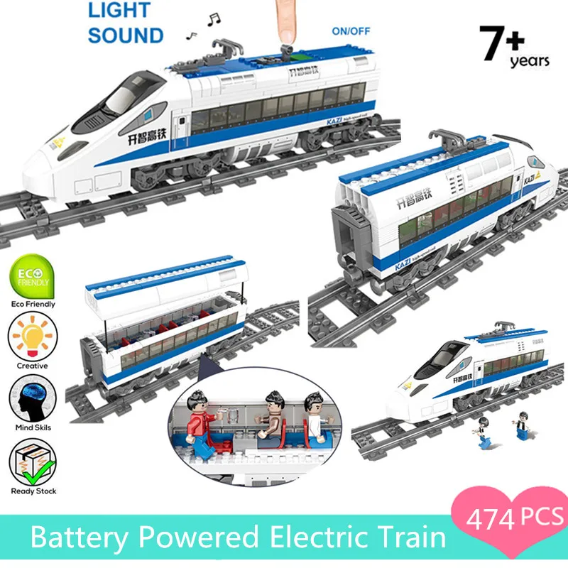 

Diy Building Blocks 474pcs Technic Series Battery Powered Electric Train Model High-speed Rail Kids Gift Toys for Children