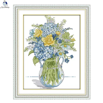 

JoySunday Cross Stitch Kits Needlework Set Orchids Rose Flower Fruit 14CT 11CT Cotton Painting Gift Art Discount Deal Free